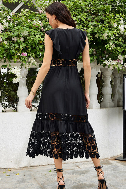 Robe Midi Noire Délicate - gallery 6