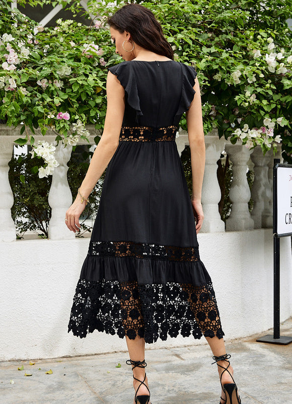 Robe Midi Noire Délicate - gallery 6