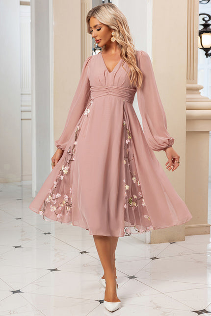 Robe Midi Midi Florale Élégante - gallery 7