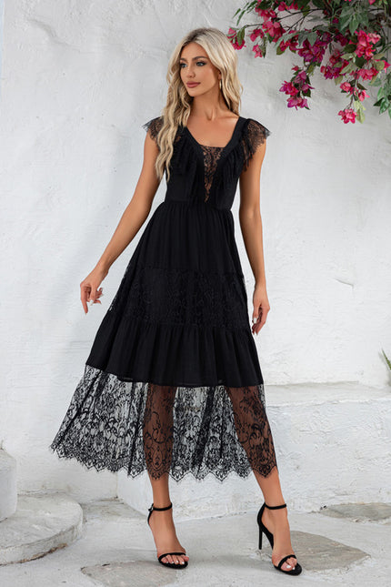 Robe Midi Dentelle Élégante - gallery 1