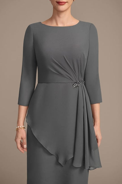 Robe Midi Marine Élégante - gallery 7