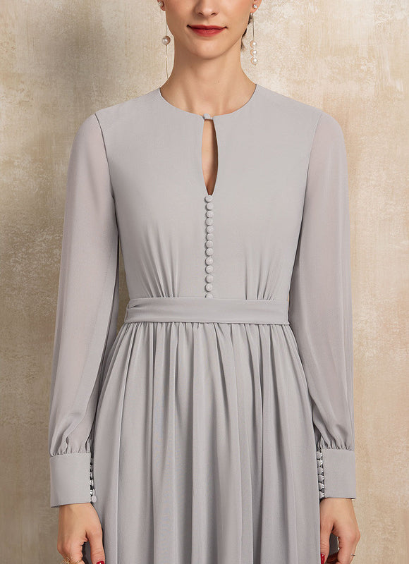 Robe Midi Gris Chic Élégante - gallery 6