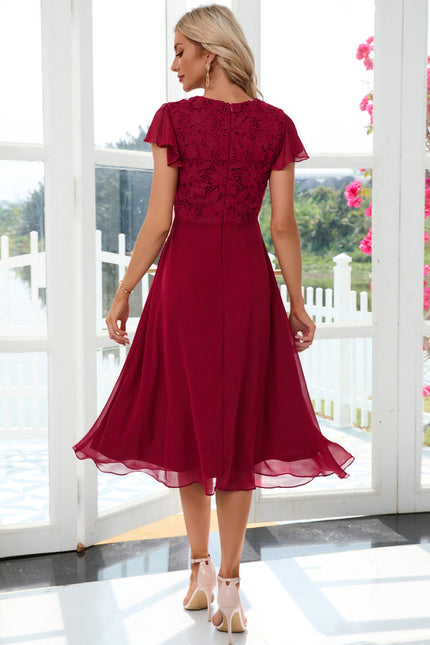 Robe Midi Bordeaux Aérienne - gallery 2