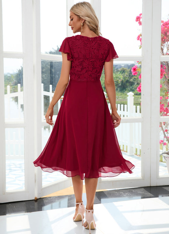 Robe Midi Bordeaux Aérienne - gallery 2