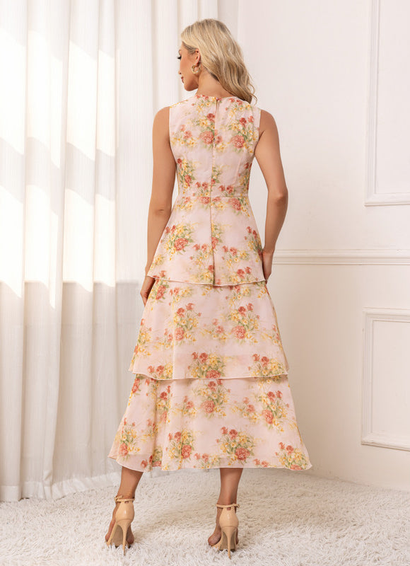 Robe Midi À Volants Florale - gallery 1