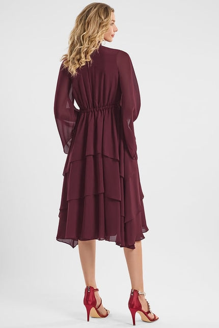 Robe Midi Fluide Bordeaux - gallery 4