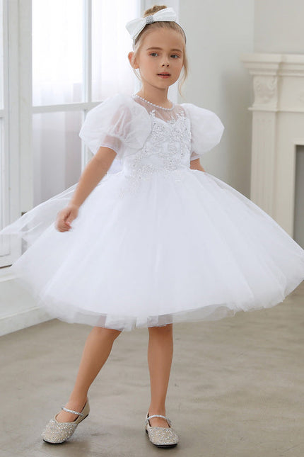 Robe Midi Tulle Blanche Enfant - gallery 2
