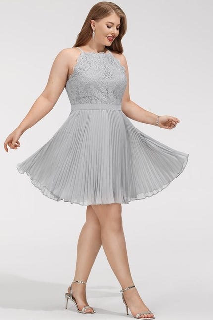Robe Midi Gris Plissé Chic - gallery 8