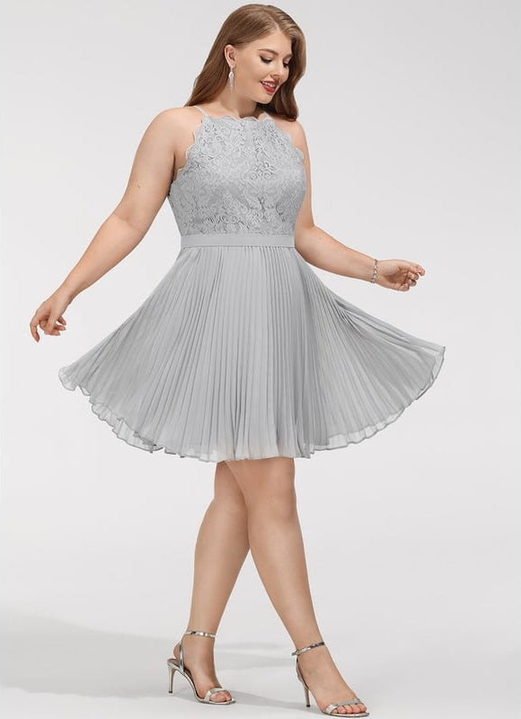 Robe Midi Gris Plissé Chic - gallery 8