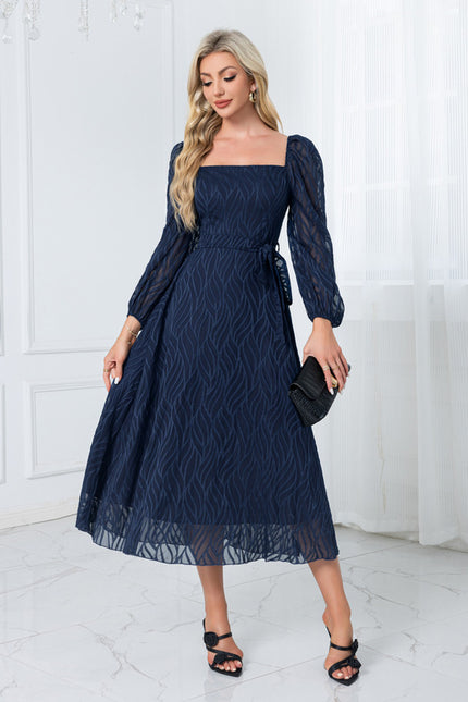 Robe Midi Rose À Motifs - gallery 3