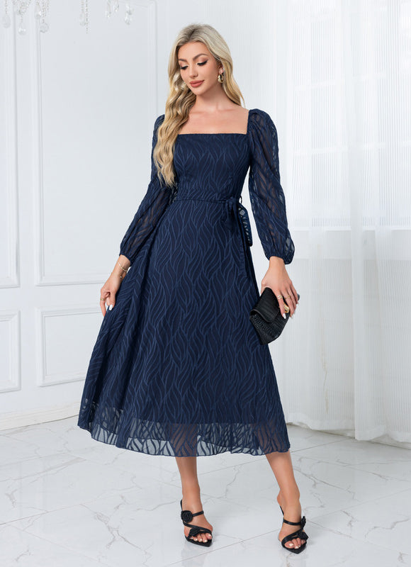 Robe Midi Rose À Motifs - gallery 3
