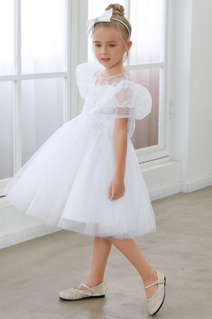 Robe Midi Tulle Blanche Enfant - gallery 4
