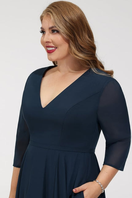 Robe Midi Aérienne Marine - gallery 3