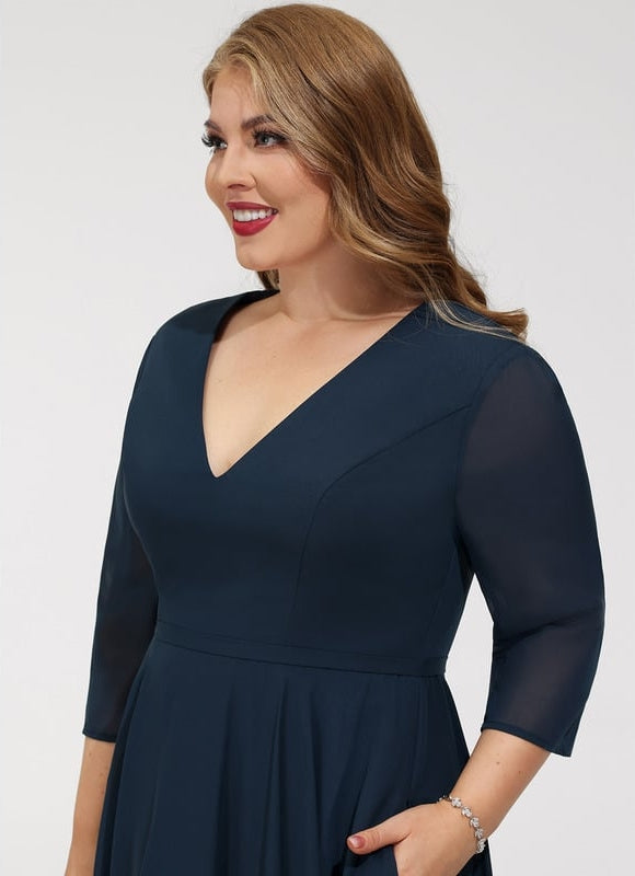 Robe Midi Aérienne Marine - gallery 3