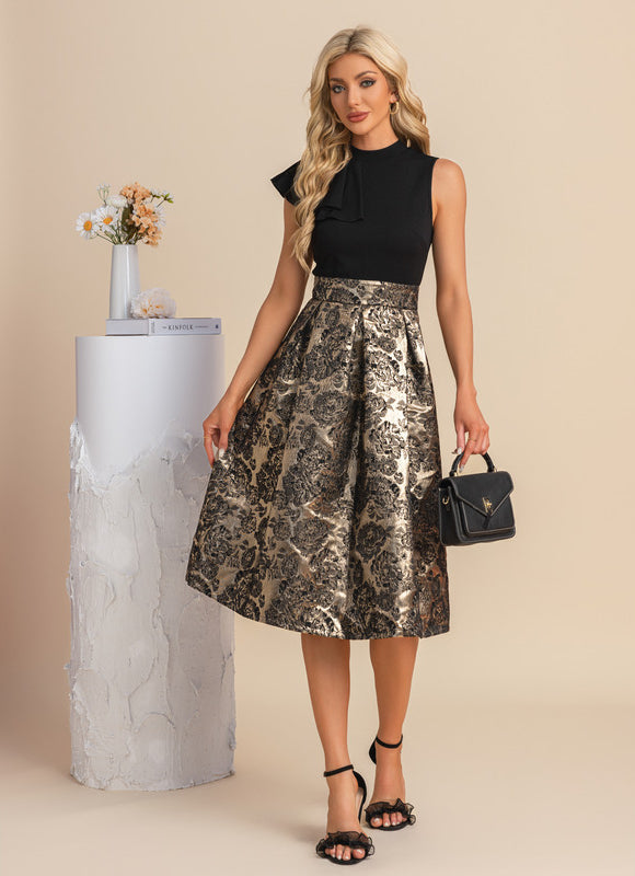 Robe Midi Trapèze Satinée - gallery 9