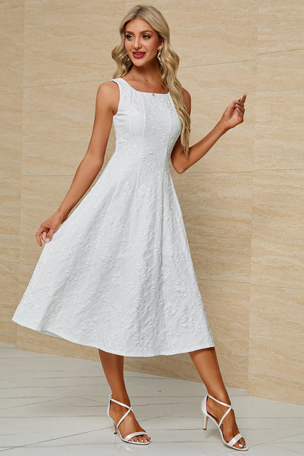 Robe Midi Jacquard Blanche - gallery 3