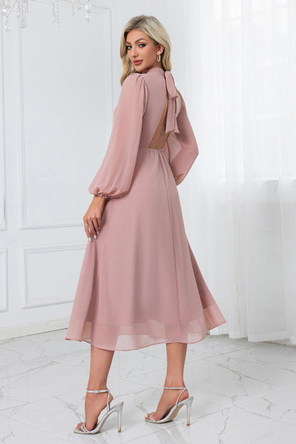 Robe Midi Fluide Rose Pâle - gallery 4