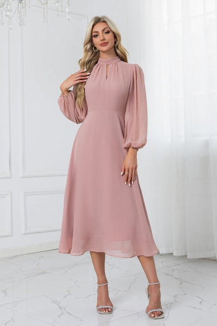 Robe Midi Fluide Rose Pâle - gallery 2