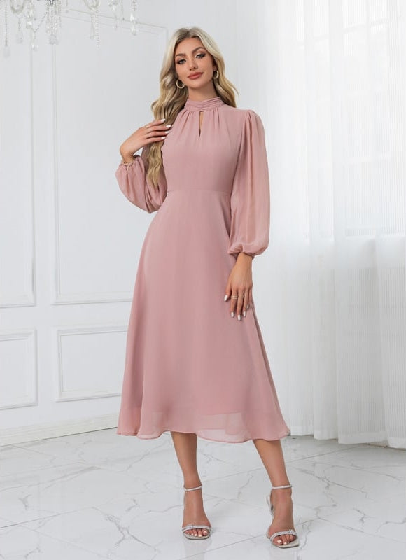 Robe Midi Fluide Rose Pâle - gallery 2