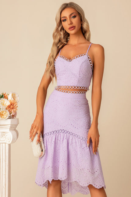 Robe Midi Lilas Brodée - gallery 4