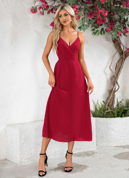 Robe Midi Élégance Rubis Éthérée