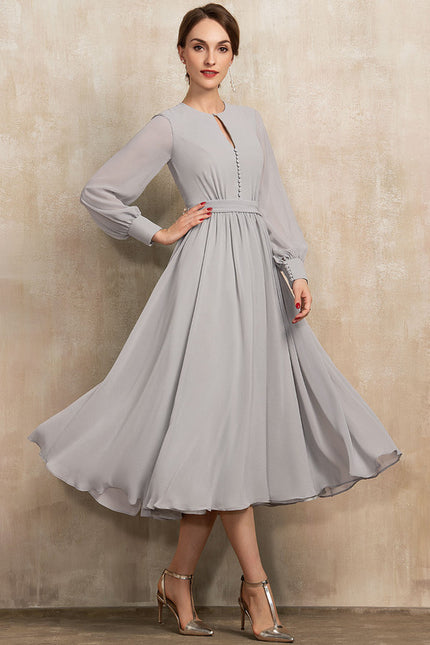 Robe Midi Gris Chic Élégante - gallery 3