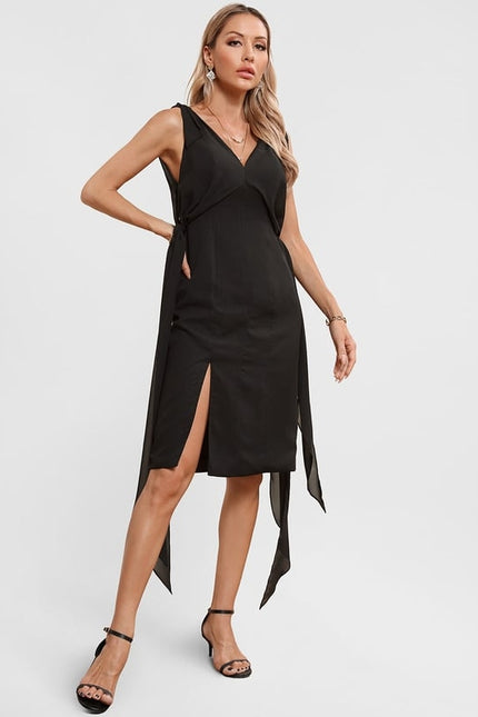 Robe Midi Bleu Nuit Élégante