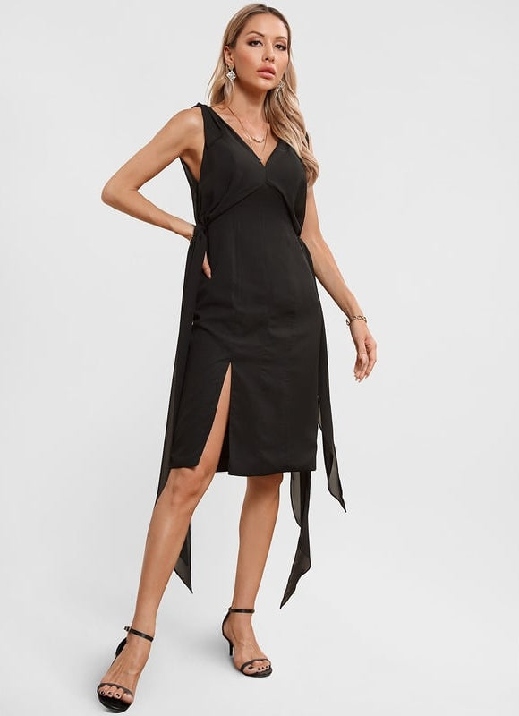 Robe Midi Bleu Nuit Élégante