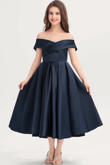 Robe Midi Nuit Céleste Satinée