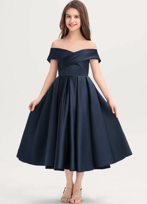 Robe Midi Nuit Céleste Satinée