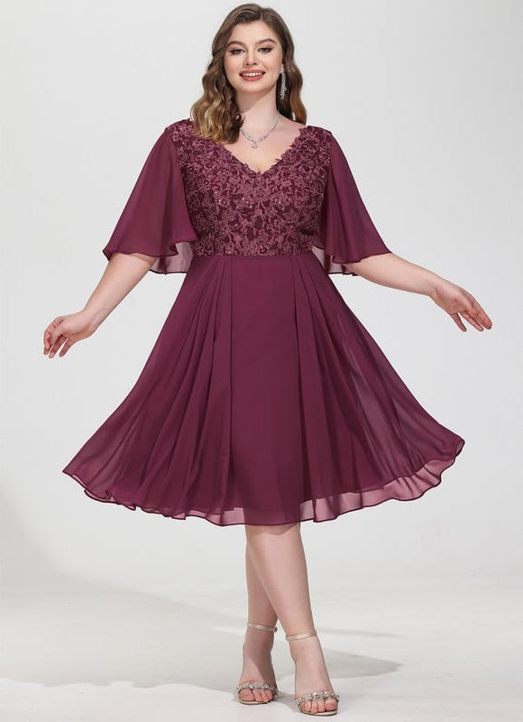 Robe Midi Bordeau Flottante - gallery 6