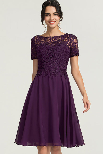Robe Midi Dentelle Aubergine - gallery 2