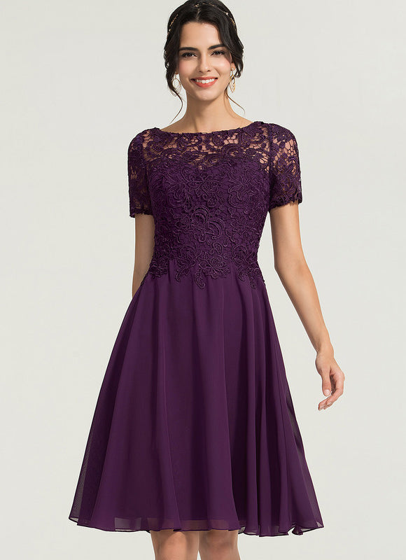 Robe Midi Dentelle Aubergine - gallery 2