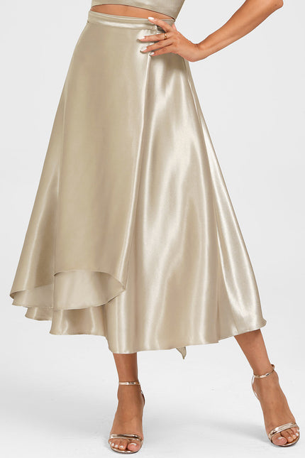 Robe Midi Satin Doré