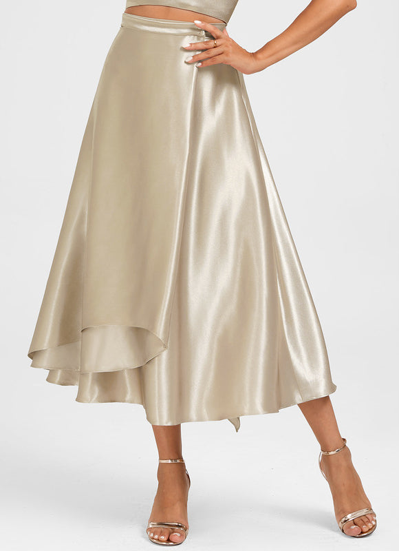 Robe Midi Satin Doré