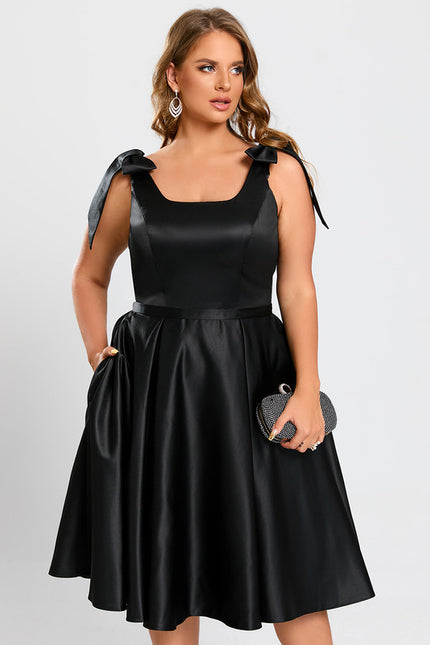 Robe Midi Satin Noir - gallery 6