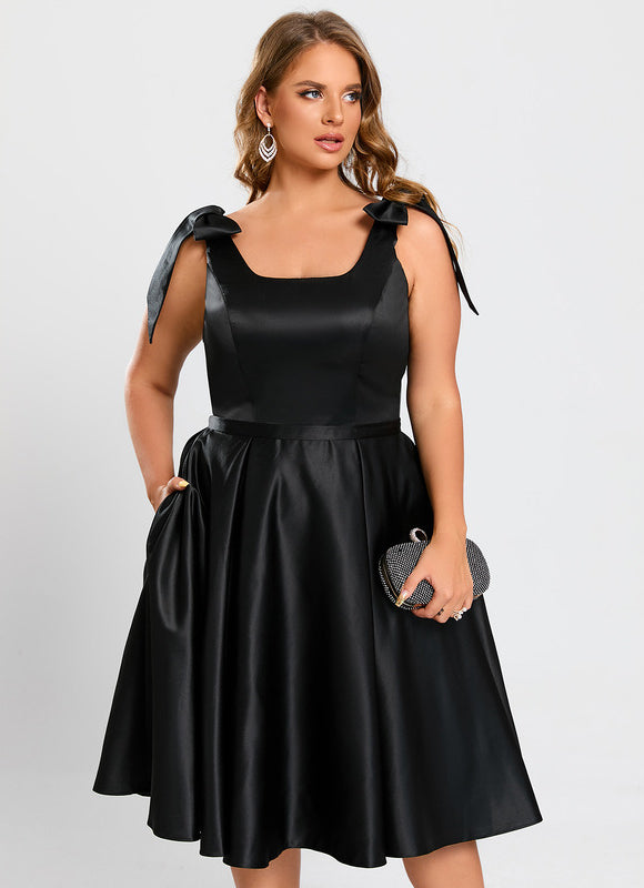 Robe Midi Satin Noir - gallery 6