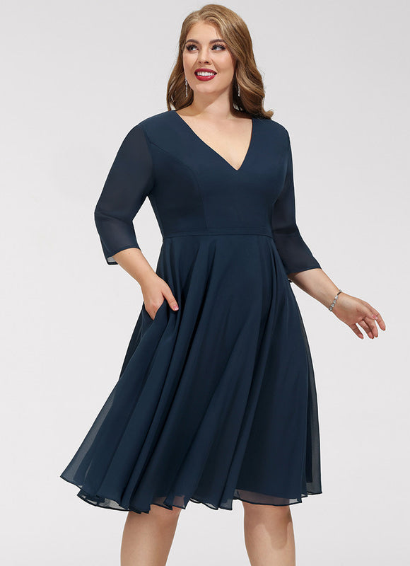 Robe Midi Aérienne Marine - gallery 8