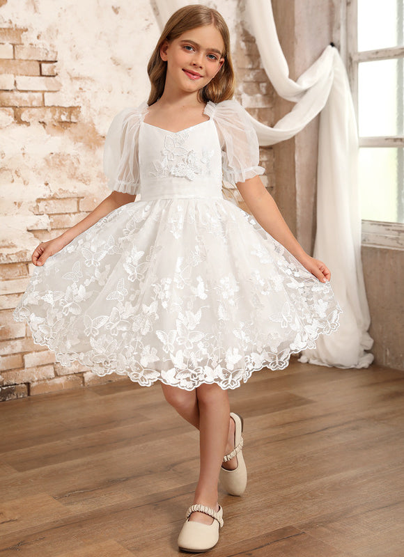 Robe Midi Enfant Dentelle Blanche - gallery 2