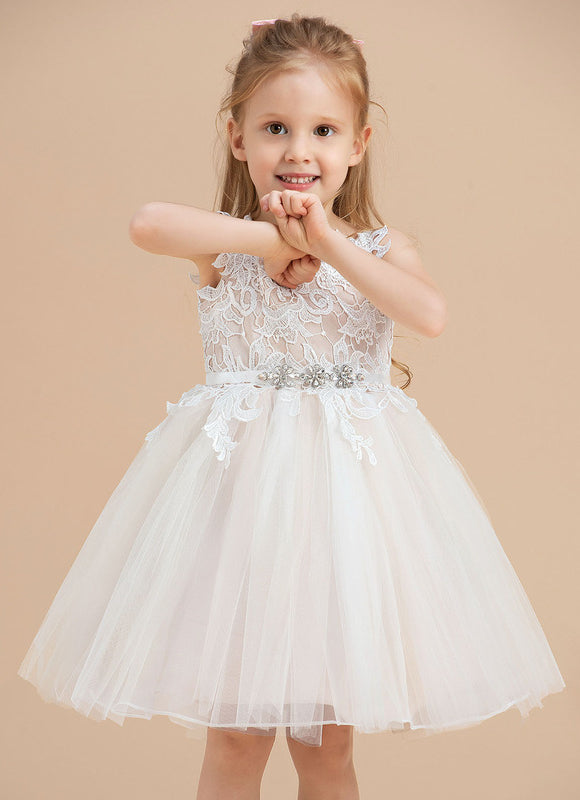 Robe Midi Enfant Dentelle Blanche - gallery 2
