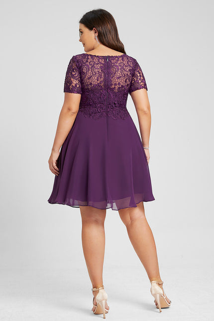 Robe Midi Dentelle Aubergine - gallery 7