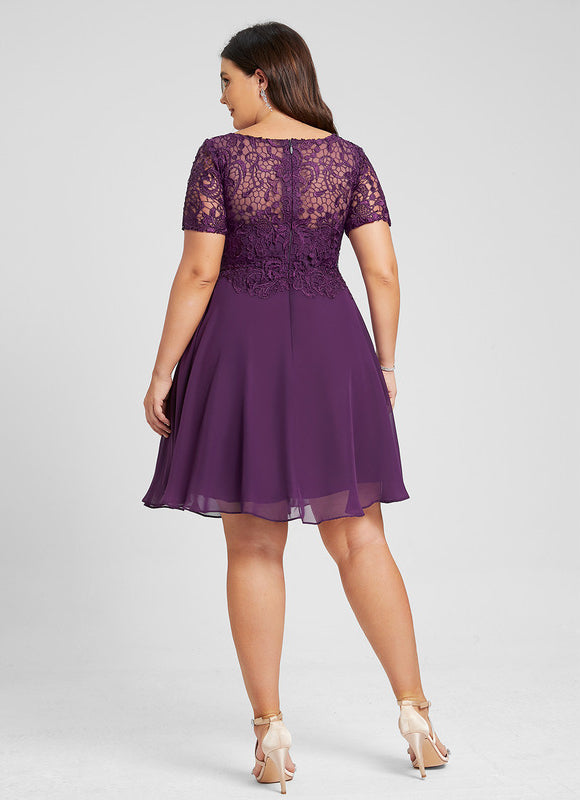 Robe Midi Dentelle Aubergine - gallery 7