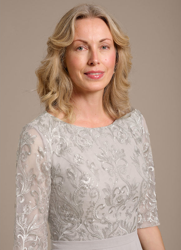 Robe Midi Élégante Mousseline - gallery 1