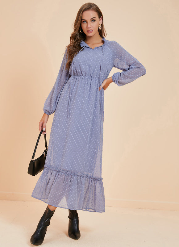 Robe Midi Nuageuse Sage - gallery 3
