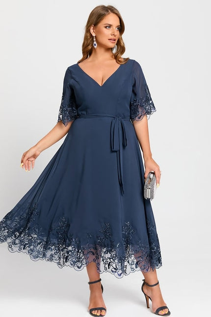 Robe Midi Émeraude Dentelle - gallery 9