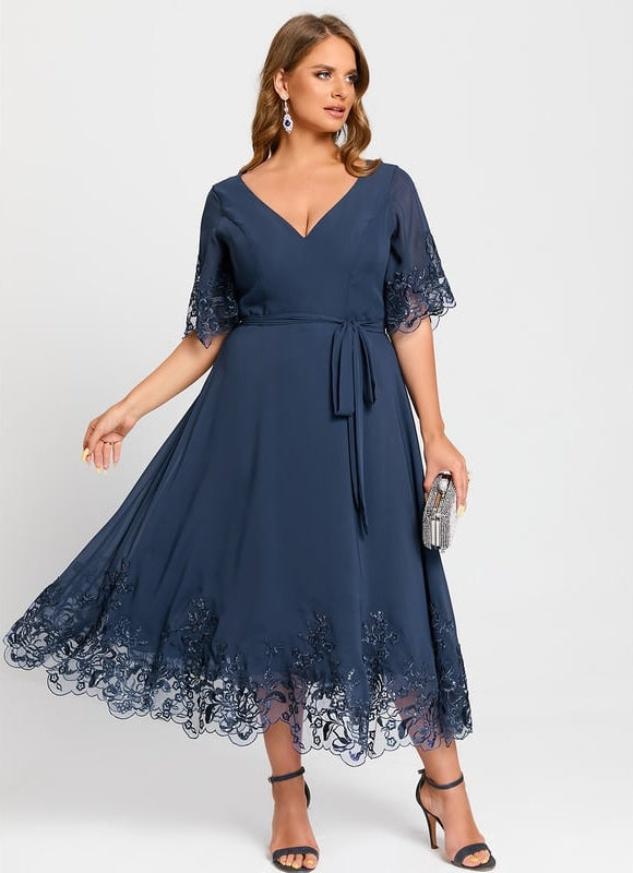 Robe Midi Émeraude Dentelle - gallery 9