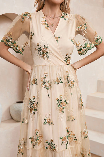 Robe Midi Évasée Fleurie - gallery 4