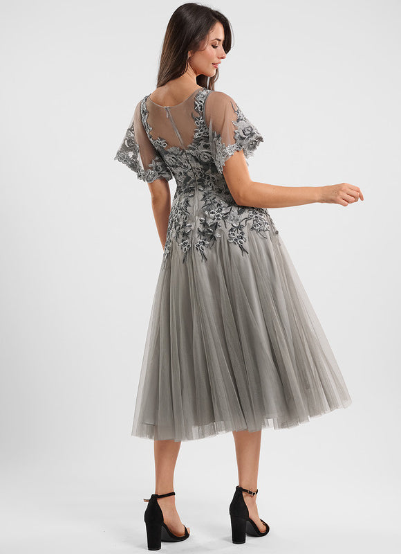 Robe Midi Tulle Argenté - gallery 4