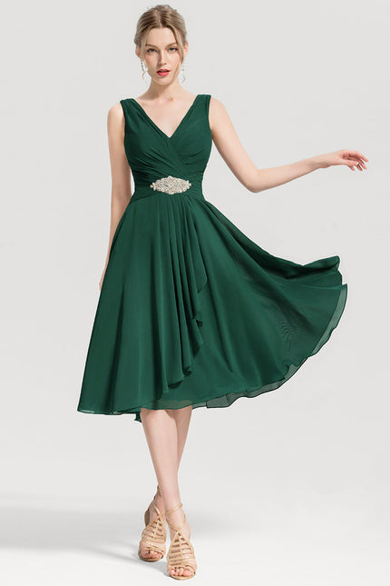 Robe Midi Émeraude Flottante