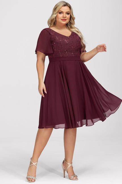 Robe Midi Bordeau Flottante - gallery 9